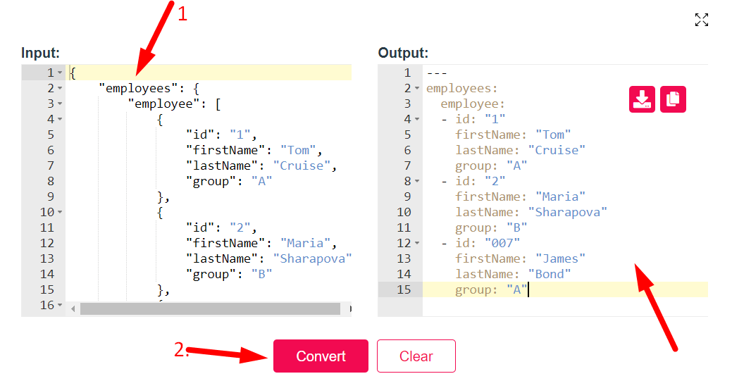 JSON to YAML Converter Step 2