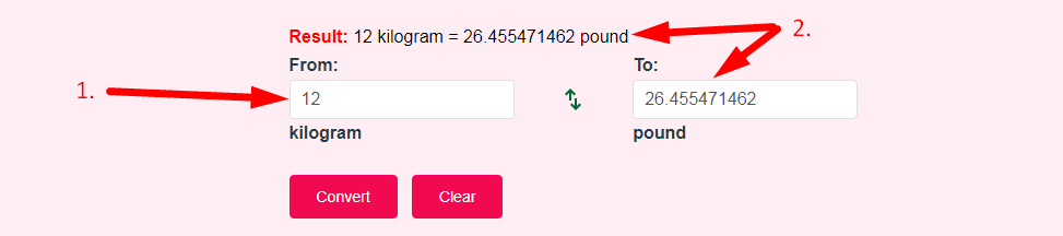 KG to LBS Converter Step 2