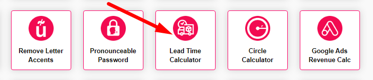 Lead Time Calculator Step 1
