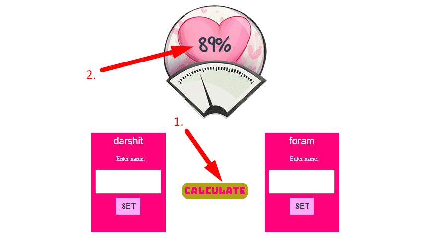 Free online Love calculator Step 3