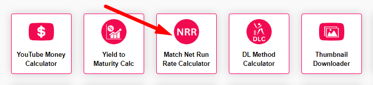 Match Net Run Rate Calculator Step 1