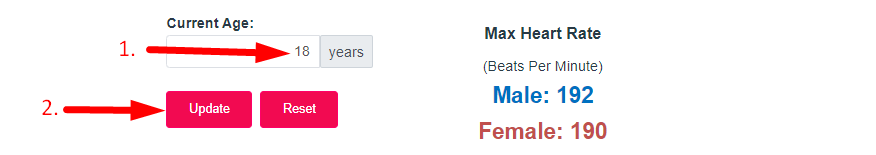 Max Heart Rate Calculator Step 2