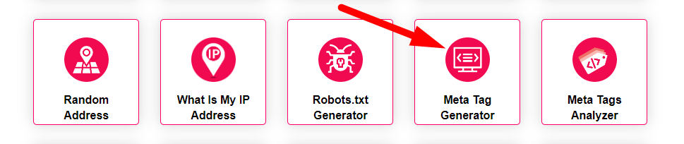 Meta Tag Generator Step 1