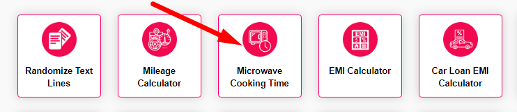 Microwave Cooking Time Calculator Step 1