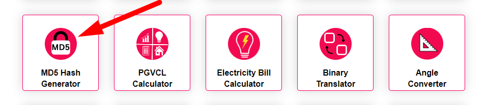 Online Md5 Generator Step 1