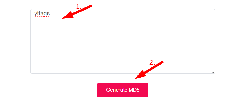 Online Md5 Generator Step 2