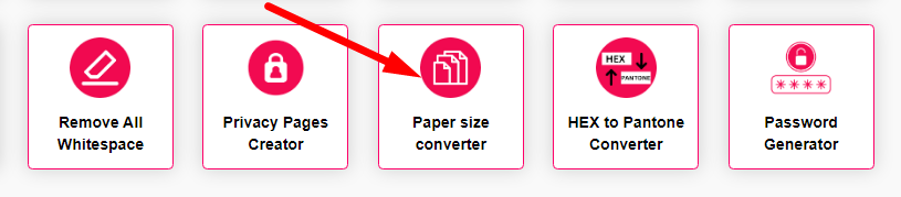 Paper size converter Step 1