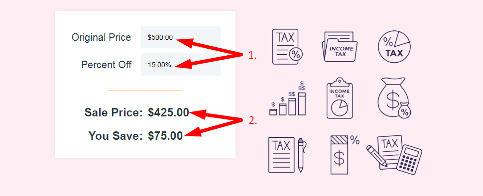 Percent Off Calculator Step 2