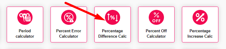 Percentage Difference Calculator Step 1