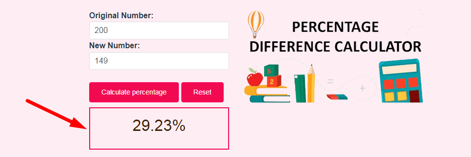 Percentage Difference Calculator Step 3