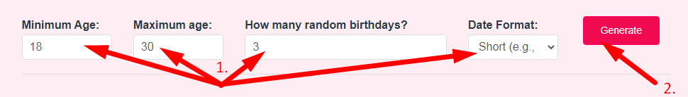 Random Birthday Generator Step 2