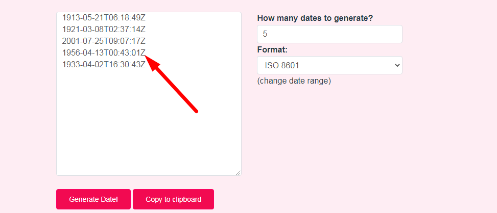 Random Date Generator Step 3