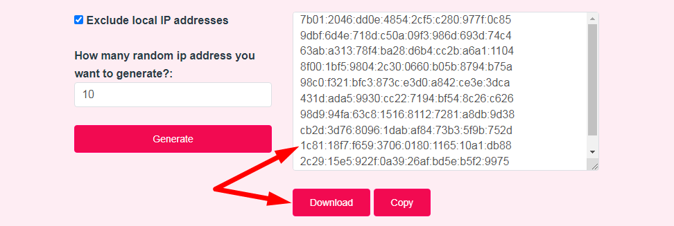 Random IPv6 Generator Step 3