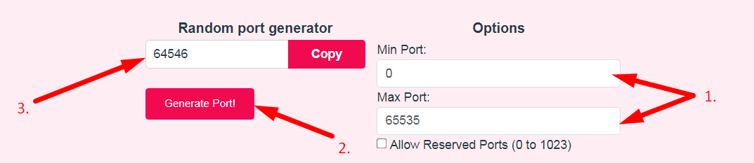 Random port generator Step 2