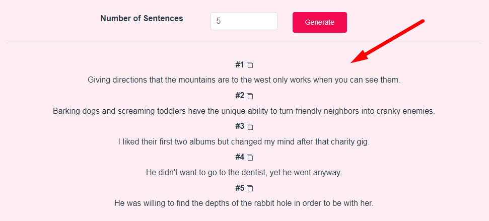 Random Sentence Generator Step 3