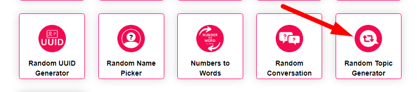 Random Topic Generator Step 1