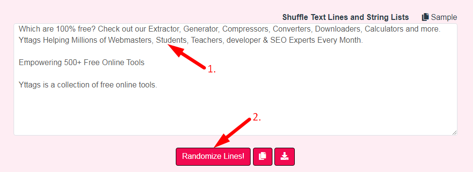 Randomize Text Lines Step 2