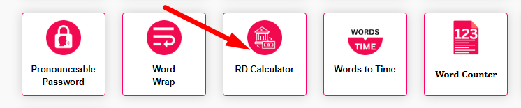 RD Calculator Step 1