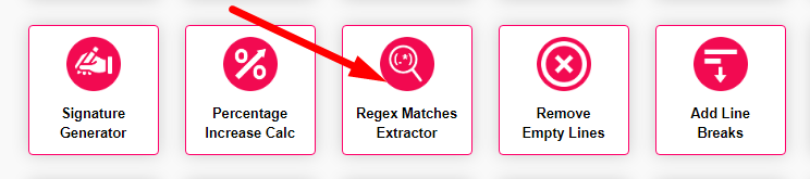 Regex Matches Extractor Step 1