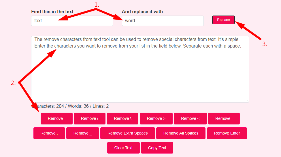 Remove Characters From Text Step 2