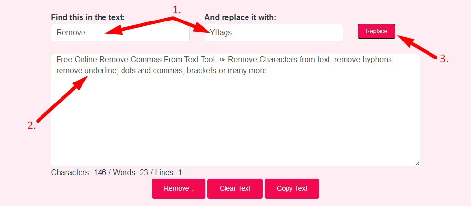 Remove Commas From the Text Step 2