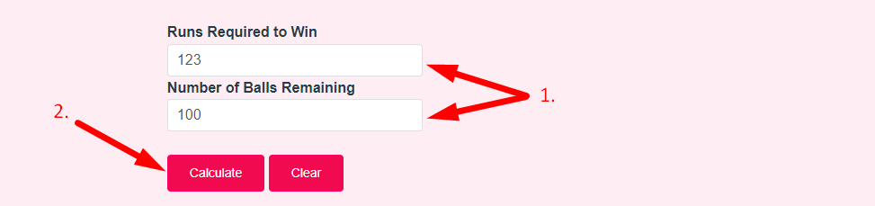 Required Run Rate Calculator Step 2