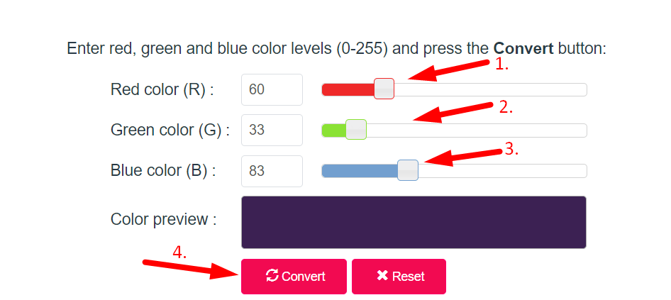 RGB to HEX Color Converter Step 2