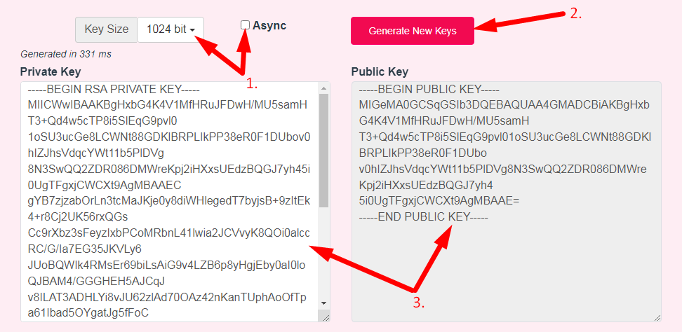 RSA Key Generator Step 2