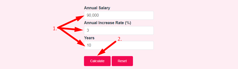 Salary Increase Calculator Step 2