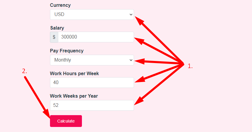 Salary To Hourly Calculator Step 2