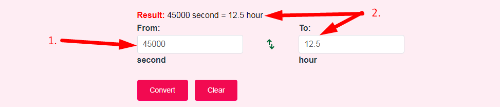 Seconds to Hours Converter Step 2