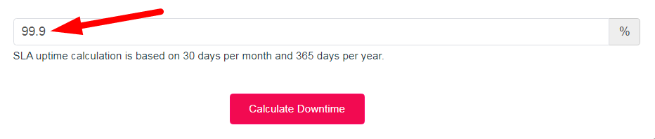 SLA Uptime Calculator Step 2