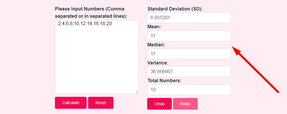 Standard Deviation Calculator Step 3