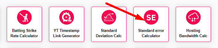 Standard error Calculator Step 1