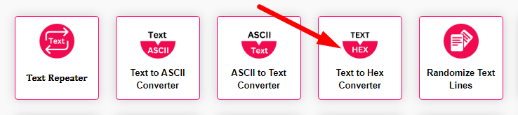 Text to Hex Converter Step 1