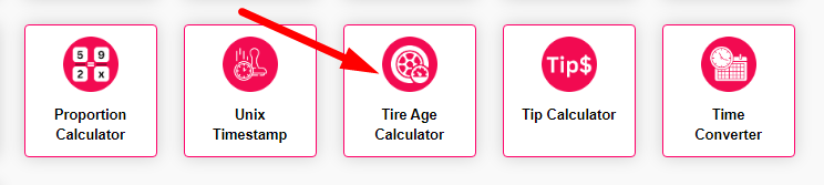 Tire Age Calculator Step 1