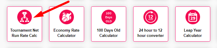 Tournament Net Run Rate Calculator Step 1