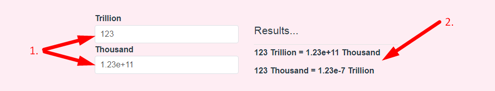 Trillion To Thousand Calculator Step 2