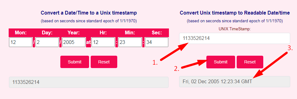 Unix Timestamp Converter Step 3