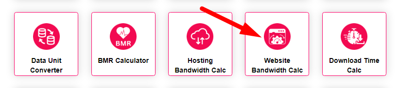 Website Bandwidth Calculator Step 1