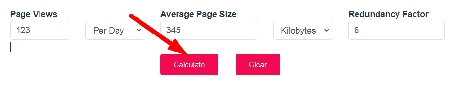 Website Bandwidth Calculator Step 3