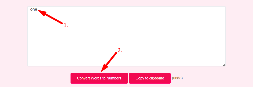 Words to Numbers Converter Step 2