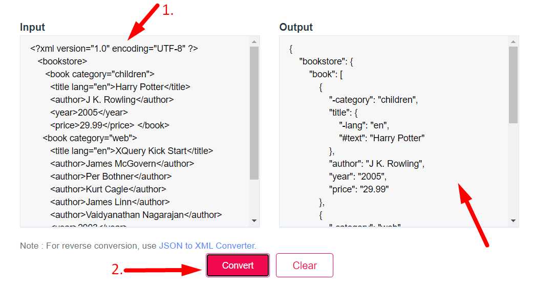 XML to JSON Converter Step 2