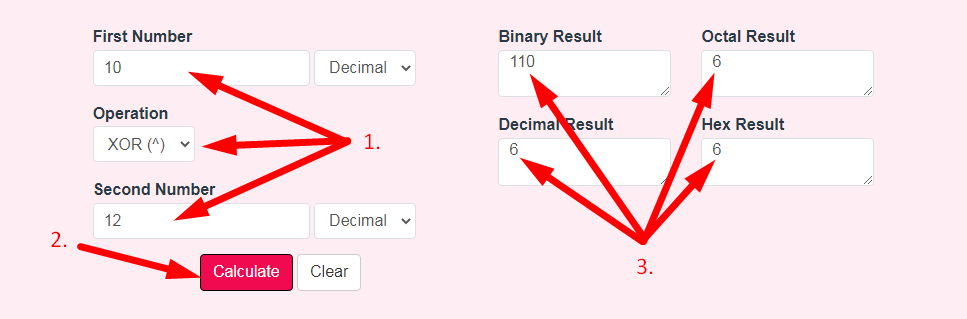 XOR Calculator Step 2