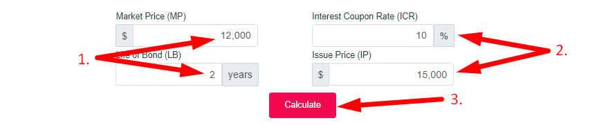 Yield to Maturity Calculator Step 2