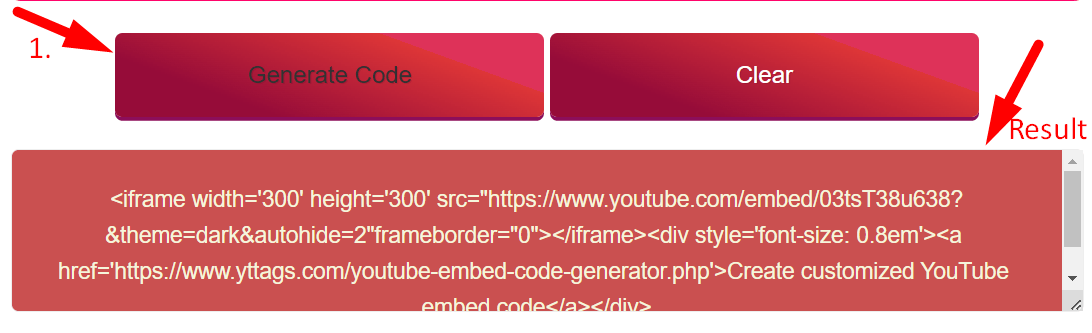 Free online youtube embed code generator Step 3