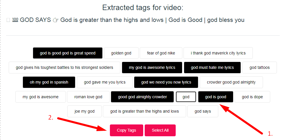 Youtube Tag Extractor step 4