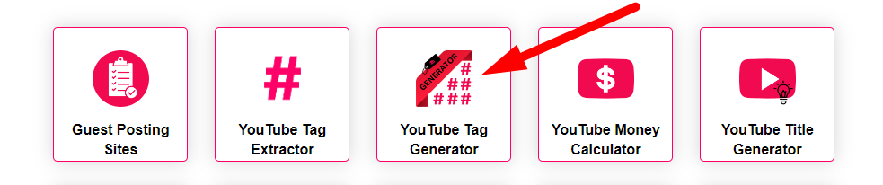 Youtube Tag Generator Step 1
