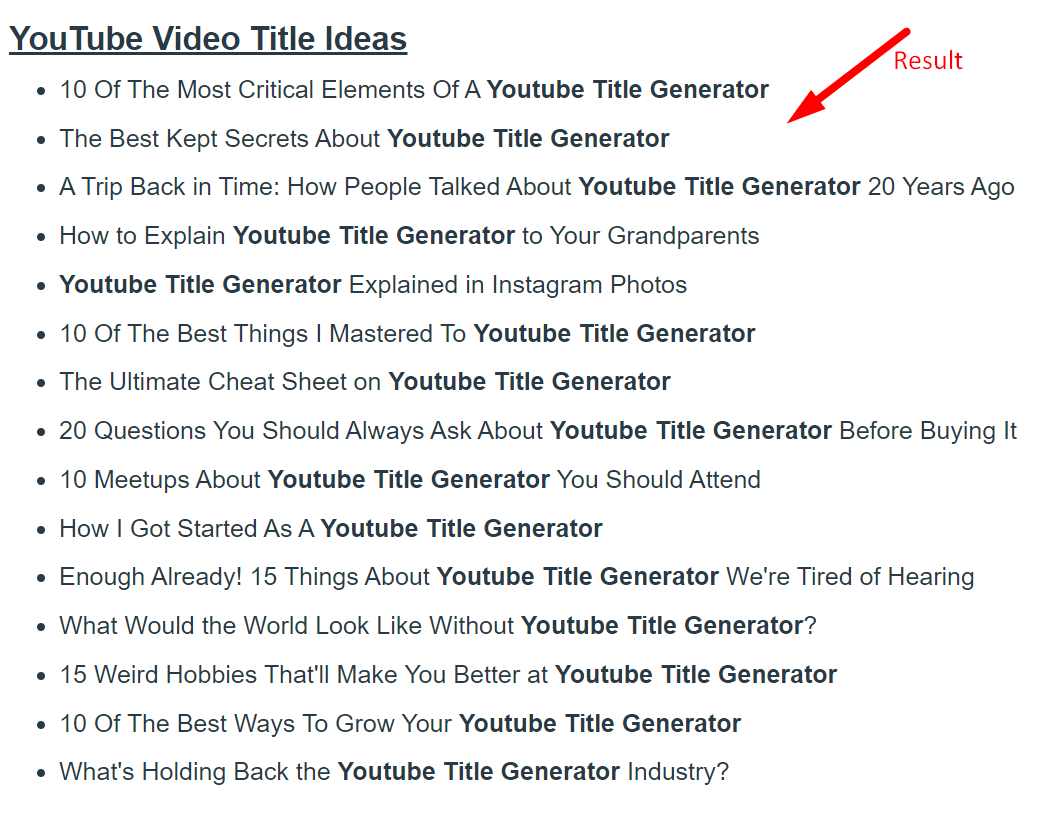 YouTube Title Generator Step 3